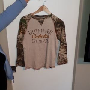 Cabelas camo baseball tee